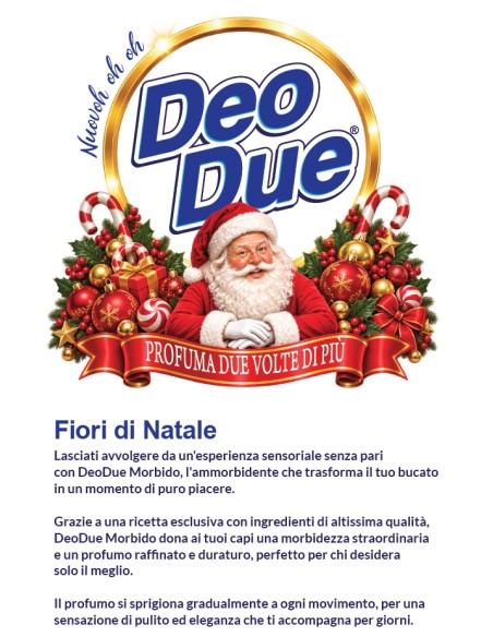 Deo Due Ammorbidente Profuma Biancheria 50 Lavaggi 1 Litro - Fiori Di Natale